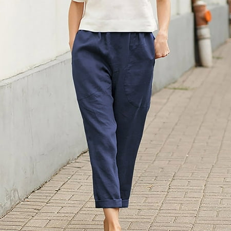 Spring Into Shorts From $10 AXXD Plus Size Elastic Waist Pants Solid Large Pocket Linen Straight Pants Pajama Pants For Women Clearance Navy 18
Spring Into Shorts From $10 AXXD Plus Size Elastic Waist Pants Solid Large Pocket Linen Straight Pants Pajama Pants For Women Clearance Navy 18