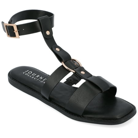 Journee Collection Womens Eleanora Tru Comfort Foam Multi Strap Flat Sandal