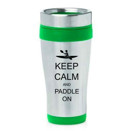 16oz Insulated Stainless Steel Travel Mug Keep Calm and Paddle On Kayak (Green) MIP
16oz Insulated Stainless Steel Travel Mug Keep Calm and Paddle On Kayak (Green) MIP