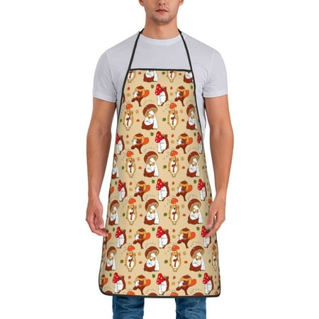 Naloa 1Pack Adjustable Bib Apron Waterdrop Resistant Cooking Kitchen Aprons for Women Men Chef Guinea Pigs And Mushrooms Print
Naloa 1Pack Adjustable Bib Apron Waterdrop Resistant Cooking Kitchen Aprons for Women Men Chef Guinea Pigs And Mushrooms Print