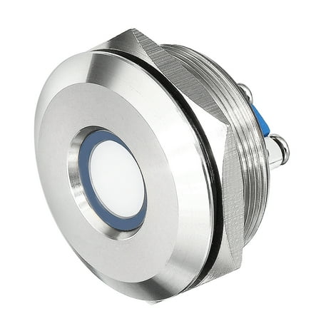 J30-150A DC12V 30mm Thread Dia Concave White Signal Indicator Lamp Pilot Light