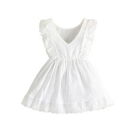 Summer Dresses For Girls Toddler Sleeveless Solid Ruffles Casual Princess Clothes Formal Dress
Summer Dresses For Girls Toddler Sleeveless Solid Ruffles Casual Princess Clothes Formal Dress