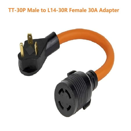 Generator Transfer Switch Adapter Cord TT-30P Male to L14-30R Female 30A Adapter
Generator Transfer Switch Adapter Cord TT-30P Male to L14-30R Female 30A Adapter