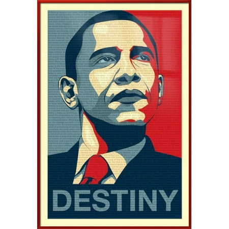Barack Obama - Framed Pop-Art Poster / Print (Destiny / Speech) (Size: 24" x 36")