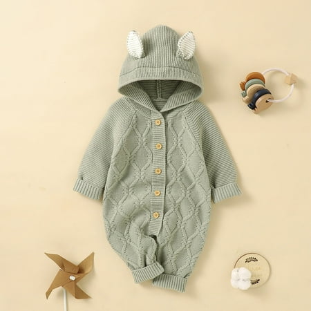 Hunpta Newborn Infant Boys Girls Solid Warm Knitted Sweater Baby Hooded Jumpsuit Romper With Fox Ear 1 Piece Outfits Clothes
Hunpta Newborn Infant Boys Girls Solid Warm Knitted Sweater Baby Hooded Jumpsuit Romper With Fox Ear 1 Piece Outfits Clothes