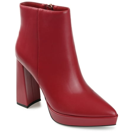 Journee Collection Womens Marnnie Pointed Toe Platform Ankle Booties