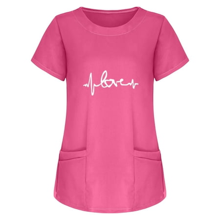 qucoqpe Womens Plus Size Scrubs Women Short Sleeve Workwear Pocket Printed Top Casual Nurse Shirts Scrubs on Clearance
qucoqpe Womens Plus Size Scrubs Women Short Sleeve Workwear Pocket Printed Top Casual Nurse Shirts Scrubs on Clearance