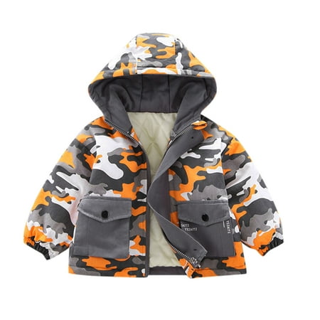 koaiezne Toddler Kids Children Baby Boys Girls Long Sleeve Patchwork Camouflage Warm Coat Jacket Outer Outfits Clothes down Coat Boys 12 Dog Coats for Small Dogs Boy