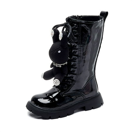 WYTYJXCCYY Kids Girls Boots Street Fashion Lacing Zipper Closure Non-Slip Winter Shoes with Bunny Doll 
WYTYJXCCYY Kids Girls Boots Street Fashion Lacing Zipper Closure Non-Slip Winter Shoes with Bunny Doll