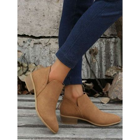 Women Minimalist Back Zipper Booties Artificial Leather Chunky Heeled Elegant Boots Cowboy Boots for Women Low Heel Women s Retro Wedge Dressy Ankle Booties
Women Minimalist Back Zipper Booties Artificial Leather Chunky Heeled Elegant Boots Cowboy Boots for Women Low Heel Women s Retro Wedge Dressy Ankle Booties