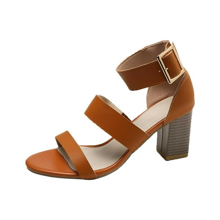 TUOBARR Heel Sandals for Women Women High Heels Summer Open-Toe Wedding Shoes Belt Buckle Casual Sandals Brown
TUOBARR Heel Sandals for Women Women High Heels Summer Open-Toe Wedding Shoes Belt Buckle Casual Sandals Brown