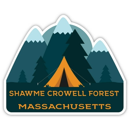 Shawme Crowell Forest Massachusetts Souvenir 4 Inch Magnet Camping Tent Design
