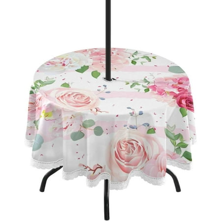 Hyjoy Rose Flower Round Tablecloth with Zipper Umbrella Hole Waterproof Washable Polyester Fabric Table Cover for Outdoor Patio Garden Party 60 Inch
Hyjoy Rose Flower Round Tablecloth with Zipper Umbrella Hole Waterproof Washable Polyester Fabric Table Cover for Outdoor Patio Garden Party 60 Inch