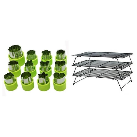 12 Pcs Mini Cookie Cutters Pie Crust Vegetable Fruit Cutter & 3 Pcs Cake Cookie Biscuits Bread Cooling Rack
12 Pcs Mini Cookie Cutters Pie Crust Vegetable Fruit Cutter & 3 Pcs Cake Cookie Biscuits Bread Cooling Rack