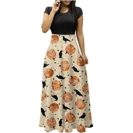 Boho Heart Witch Skeleton Pumpkin Print Long Dress For Womens Maternity Fall Dresses for Women
Boho Heart Witch Skeleton Pumpkin Print Long Dress For Womens Maternity Fall Dresses for Women