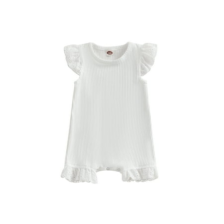 MissiMae Newborn Baby Girls Romper Lace Fly Sleeve Round Neck Buttons Jumpsuit Casual Party Street Short for Summer 0-18M
MissiMae Newborn Baby Girls Romper Lace Fly Sleeve Round Neck Buttons Jumpsuit Casual Party Street Short for Summer 0-18M