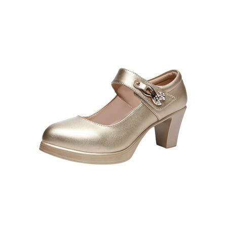 Woobling Women High Heels One-strap Dress Pump Shoes Chunky Pumps Fashion Mary Jane Formal Party Work Shoe Golden 5CM 8
Woobling Women High Heels One-strap Dress Pump Shoes Chunky Pumps Fashion Mary Jane Formal Party Work Shoe Golden 5CM 8