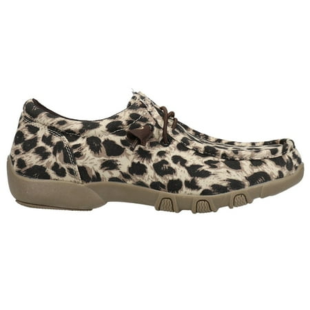 Roper Womens Chillin Leopard Moc Toe Slip On Flats Casual Casual