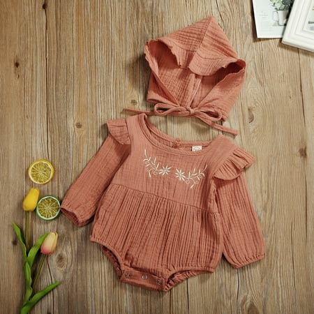 Adorable Kids Baby Girl Clothes Long Sleeve Ruffle Romper Bodysuit Hat Outfits Set 0-24 Months
Adorable Kids Baby Girl Clothes Long Sleeve Ruffle Romper Bodysuit Hat Outfits Set 0-24 Months
