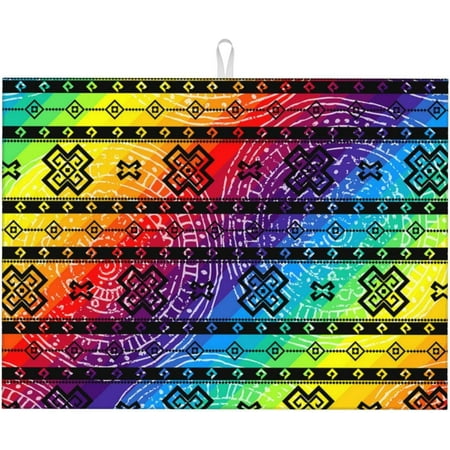 Geometric Raibow Dish Drying Mat For Kitchen Counter Large Absorbent Dish Drainer Super Absorbent Microfiber Dish Drying Pad 18x24 Inch
Geometric Raibow Dish Drying Mat For Kitchen Counter Large Absorbent Dish Drainer Super Absorbent Microfiber Dish Drying Pad 18x24 Inch