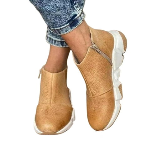 Women PU Leather Boots Pointed Toe with Side Zipper Thickened Sole Low Heel Ankle Booties 39 Light Brown
Women PU Leather Boots Pointed Toe with Side Zipper Thickened Sole Low Heel Ankle Booties 39 Light Brown