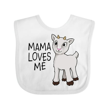Inktastic Mama Loves Me- Cute Goat Gift Baby Boy or Baby Girl Bib