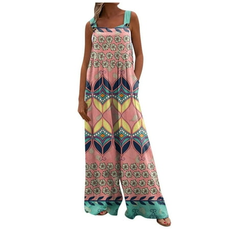 QENGING Womens Rompers Pants Floral Print jumpsuits Pajamas Casual Buttons Pocket Sleeveless Wide Leg Long Trousers Deals of the Day
QENGING Womens Rompers Pants Floral Print jumpsuits Pajamas Casual Buttons Pocket Sleeveless Wide Leg Long Trousers Deals of the Day
