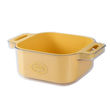 Household Double-Layer Wash Baskets Thickened Durable Storage Basket for Cleaning and Storing Fruits Vegetables Lemon Yellow
Household Double-Layer Wash Baskets Thickened Durable Storage Basket for Cleaning and Storing Fruits Vegetables Lemon Yellow