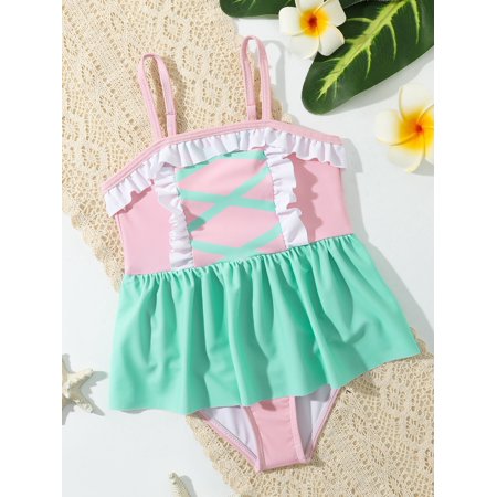 Toddler Girls Colorblock Ruffle Hem One Piece Swimsuit Swimwear Beachwear S221905X Multicolor 100(3-4Y)
Toddler Girls Colorblock Ruffle Hem One Piece Swimsuit Swimwear Beachwear S221905X Multicolor 100(3-4Y)