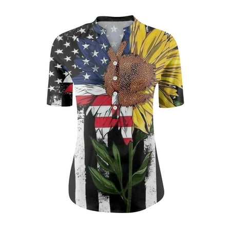 Alrise 4th of July Shirts for Women Patriotic American Flag Shirt Summer V Neck Short Sleeve Tops with Pockets Blue M
Alrise 4th of July Shirts for Women Patriotic American Flag Shirt Summer V Neck Short Sleeve Tops with Pockets Blue M