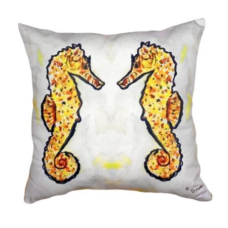 Betsy Drake Interiors Sea Horses Indoor/Outdoor Throw Pillow