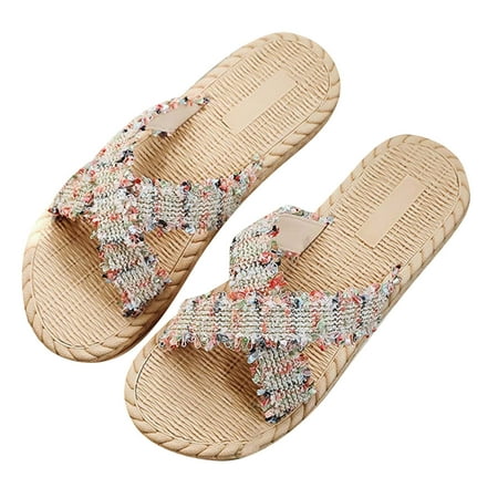 Hvyesh Womens Slipper Clearance Fashion Outdoor Beach Travel Slipper Sandals with Woven Sole Front Cross Adorned Knitting Slipper Ladies Flat Bottom Slippers
Hvyesh Womens Slipper Clearance Fashion Outdoor Beach Travel Slipper Sandals with Woven Sole Front Cross Adorned Knitting Slipper Ladies Flat Bottom Slippers