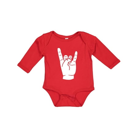Inktastic Rocker Horns! Gift Baby Boy or Baby Girl Long Sleeve Bodysuit