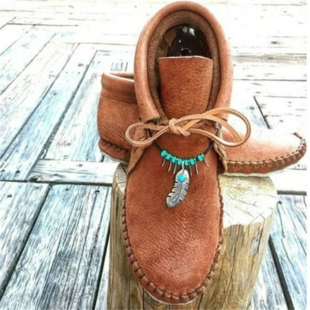 Women s PU Boots with Feather Chain Front Lace-up Flat Boots Vintage Style Easy to Put on Winter Outdoor Supply
Women s PU Boots with Feather Chain Front Lace-up Flat Boots Vintage Style Easy to Put on Winter Outdoor Supply