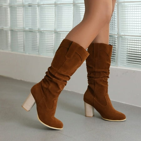 ERTUTUYI Ladies Fashion Solid Color Suede High Heel Wrinkled Long Knee Boots Brown 42
ERTUTUYI Ladies Fashion Solid Color Suede High Heel Wrinkled Long Knee Boots Brown 42