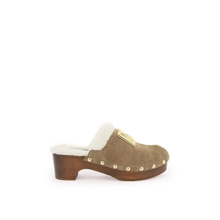 Dolce & Gabbana Suede And Faux Fur Clogs With Dg Logo. Women