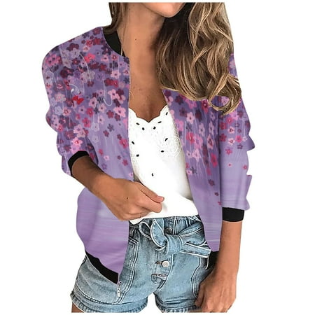 Ziloco Long Sleeve Hoodless Casual Outwear & Jackets Scrub Jackets For Women Women s Casual Fashion Comfortable Printing Long Sleeve Hoodless Casual Outwear Blouse Purple S
Ziloco Long Sleeve Hoodless Casual Outwear & Jackets Scrub Jackets For Women Women s Casual Fashion Comfortable Printing Long Sleeve Hoodless Casual Outwear Blouse Purple S