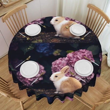 Tablecloth Rabbit Hydrangea Table Cloth For Circular Tables Waterproof Resistant Picnic Table Covers For Kitchen Dining/Party
Tablecloth Rabbit Hydrangea Table Cloth For Circular Tables Waterproof Resistant Picnic Table Covers For Kitchen Dining/Party