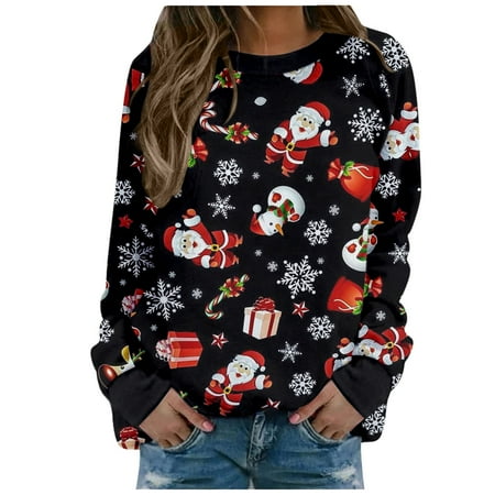 Sweatshirt Women Casual Long Sleeve Snowflake ed Pullover Lightweight O-Neck Loose Shirt Tops
Sweatshirt Women Casual Long Sleeve Snowflake ed Pullover Lightweight O-Neck Loose Shirt Tops