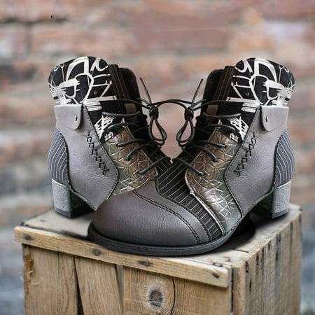TALKVE Thick Lace Zipper Size Round High-Heel Plus Up Boots Toe Women s Fashion Ankle women s boots
TALKVE Thick Lace Zipper Size Round High-Heel Plus Up Boots Toe Women s Fashion Ankle women s boots