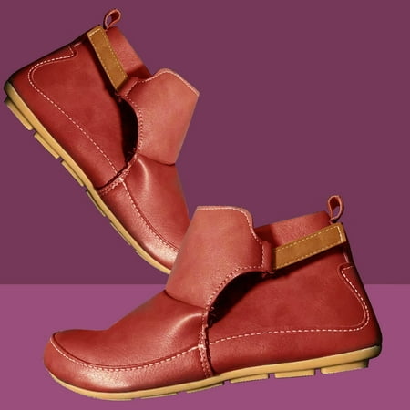Womens Hook Loop Platform Short Boots New Style Fashion Leather Martins Shoes