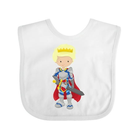 Inktastic Prince King Knight Sword Crown Blond Hair Gift Baby Boy Bib