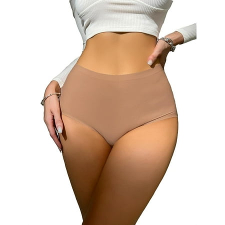 Women Plain A Piece Mocha Brown Panties S