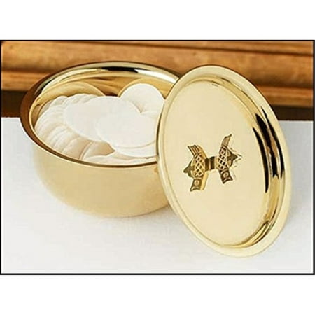 Stratford Chapel Polished Brass Ciborium with Loaves and Fish Cover Holds 300 Hosts
Stratford Chapel Polished Brass Ciborium with Loaves and Fish Cover Holds 300 Hosts