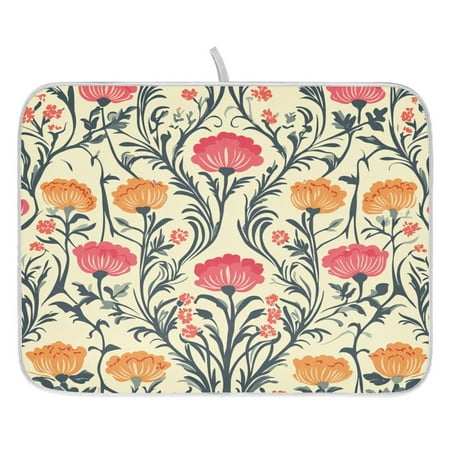 Symmetrical Flowers Designs Dish Drying Mat for Kitchen Quick Drying Absorbent Soft Durable 18 x 24 
Symmetrical Flowers Designs Dish Drying Mat for Kitchen Quick Drying Absorbent Soft Durable 18 x 24