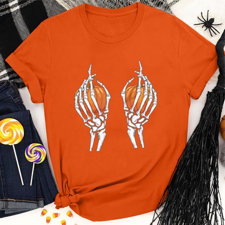 Moxiu Women s Halloween Graphic Tees Skull Print Tunic Shirts Pumpkin Pattern T-shirt Short Sleeve Oversized Top Blouse
Moxiu Women s Halloween Graphic Tees Skull Print Tunic Shirts Pumpkin Pattern T-shirt Short Sleeve Oversized Top Blouse
