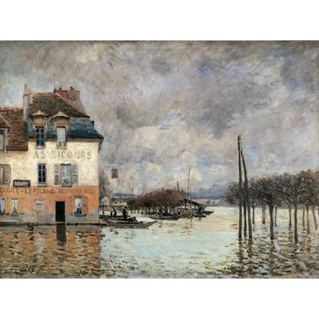 Floating In Port-Marly Poster Print