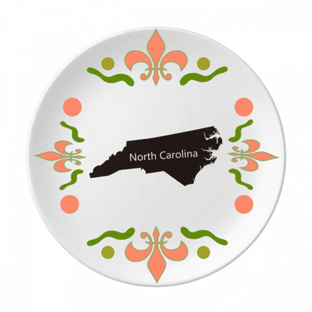 The United States North Map Outline Flower Ceramics Plate Tableware Dinner Dish