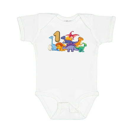 Inktastic 1st Birthday Dinosaurs Gift Baby Boy or Baby Girl Bodysuit