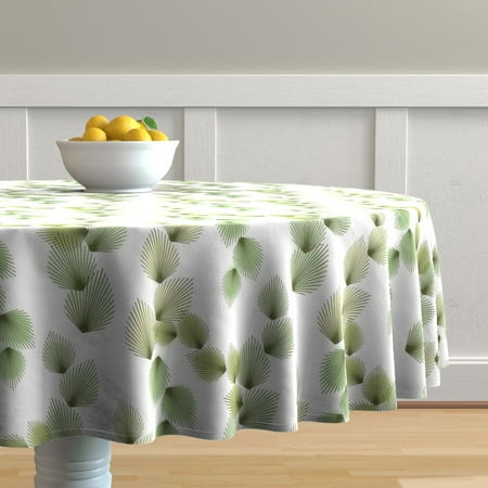 Round Tablecloth Modern Aloha Abstract Geometric Tropical Cotton Sateen